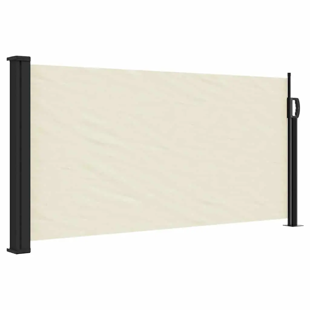 Retractable Side Awning Polyester 100x500 cm Cream Outdoor Privacy Screen