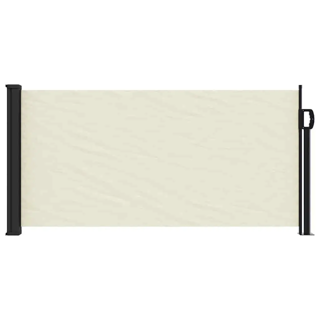 Retractable Side Awning Polyester 100x500 cm Cream Outdoor Privacy Screen