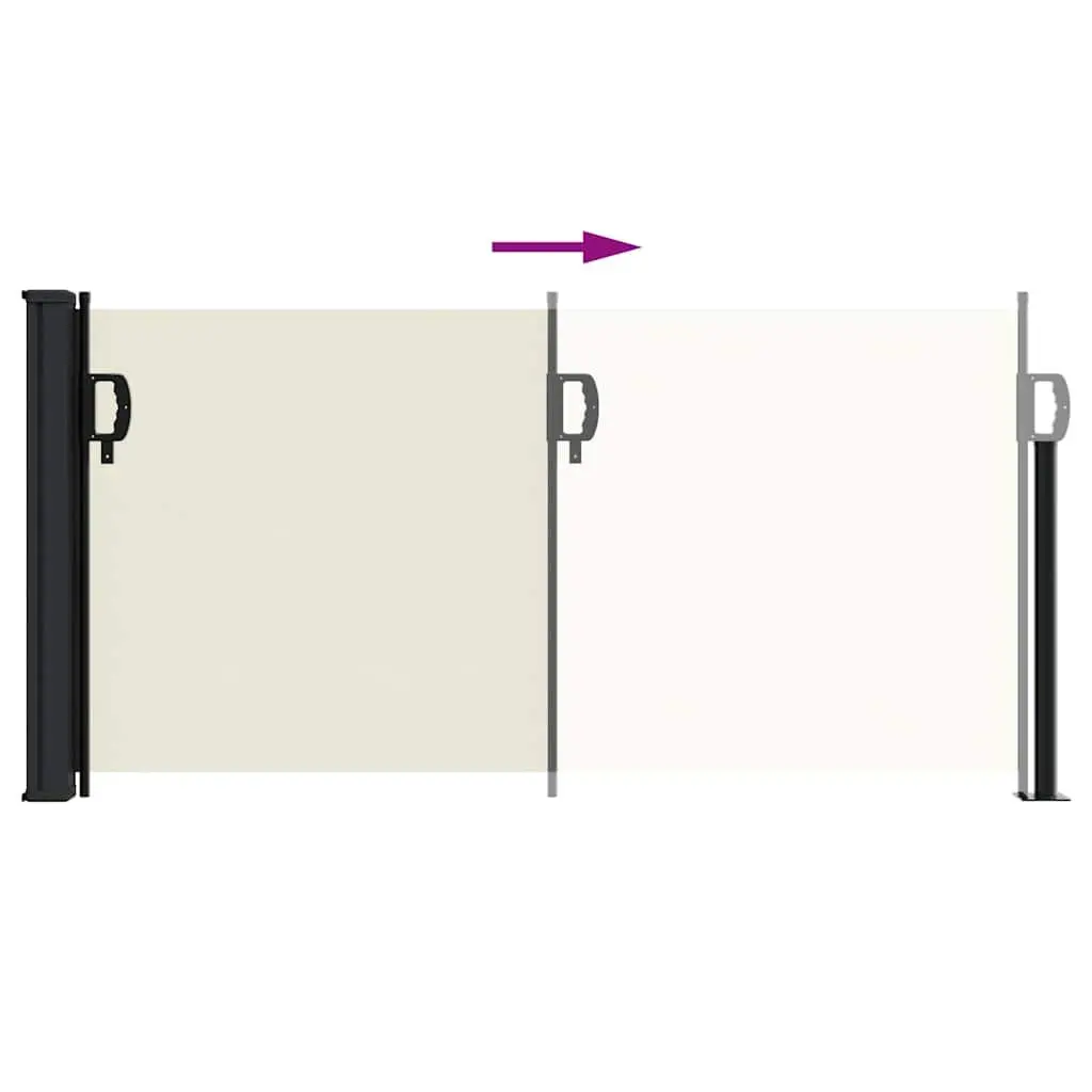 Retractable Side Awning Polyester 100x500 cm Cream Outdoor Privacy Screen