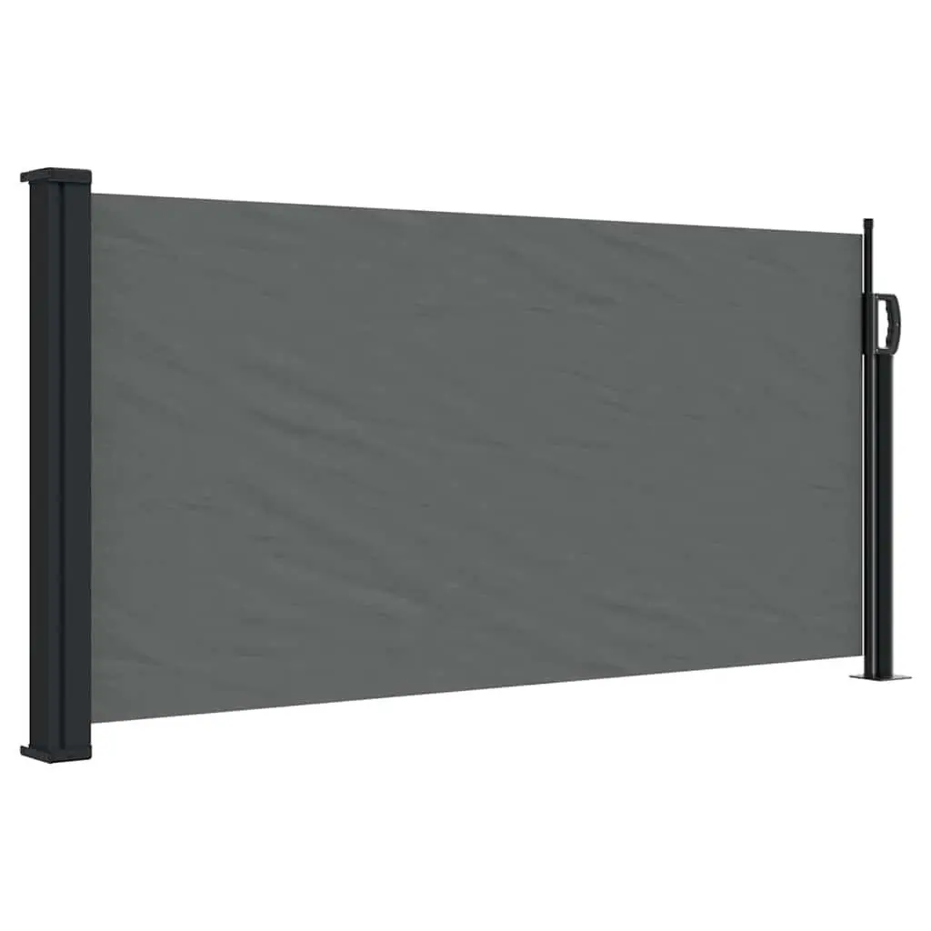 Retractable Awning Privacy Screen Outdoor Polyester 100x500cm Anthracite for Garden Balcony Terrace Patio