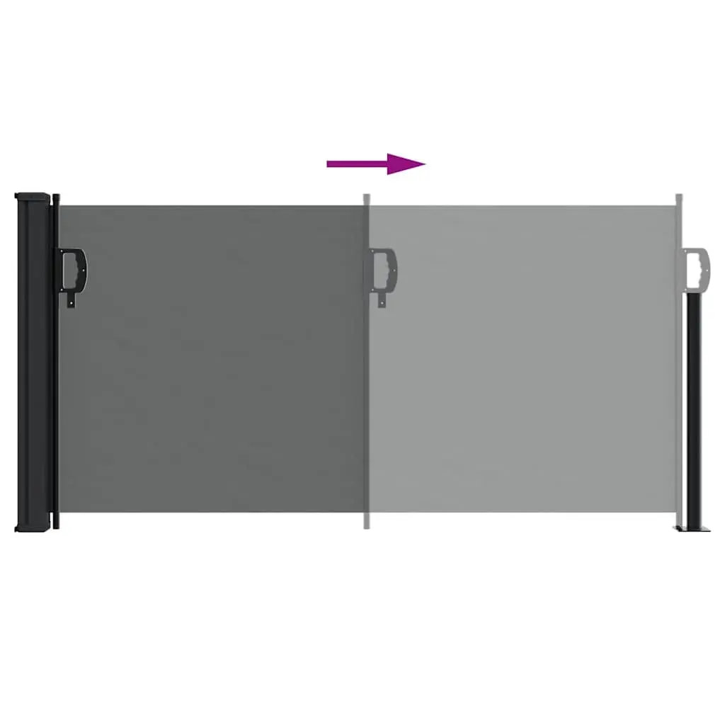 Retractable Awning Privacy Screen Outdoor Polyester 100x500cm Anthracite for Garden Balcony Terrace Patio