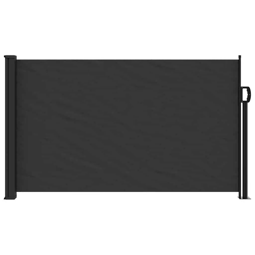 Retractable Side Awning Polyester 120x500cm Black Garden Screen Patio Balcony Privacy