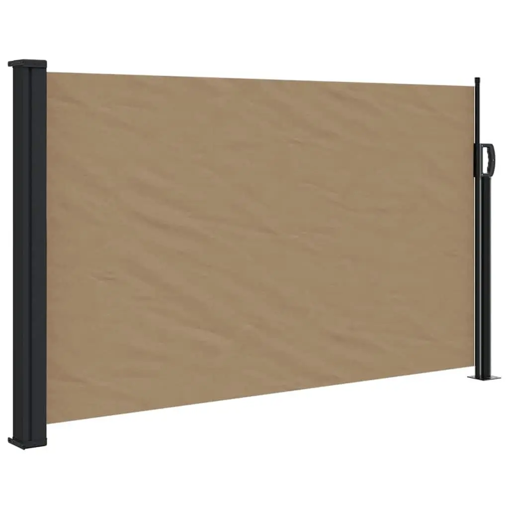 Retractable Awning Privacy Screen Breathable Polyester 120x500cm Taupe Outdoor Garden Patio Balcony