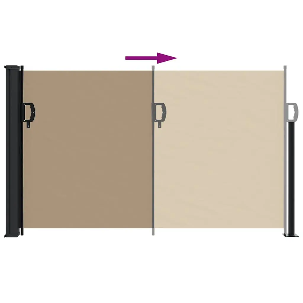 Retractable Awning Privacy Screen Breathable Polyester 120x500cm Taupe Outdoor Garden Patio Balcony