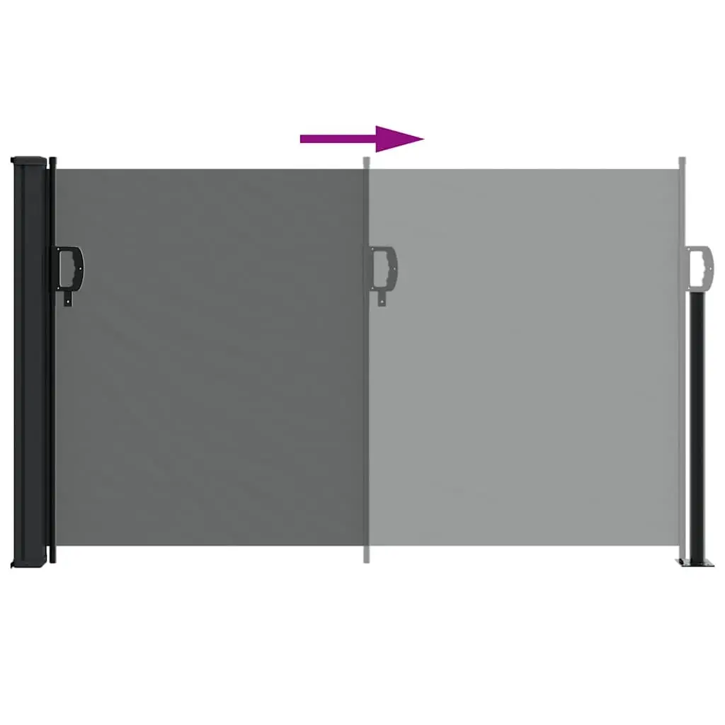 Retractable Side Awning Polyester 120x500cm Anthracite Garden Privacy Screen