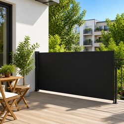 Practical Retractable Side Awning 140x500cm Black
