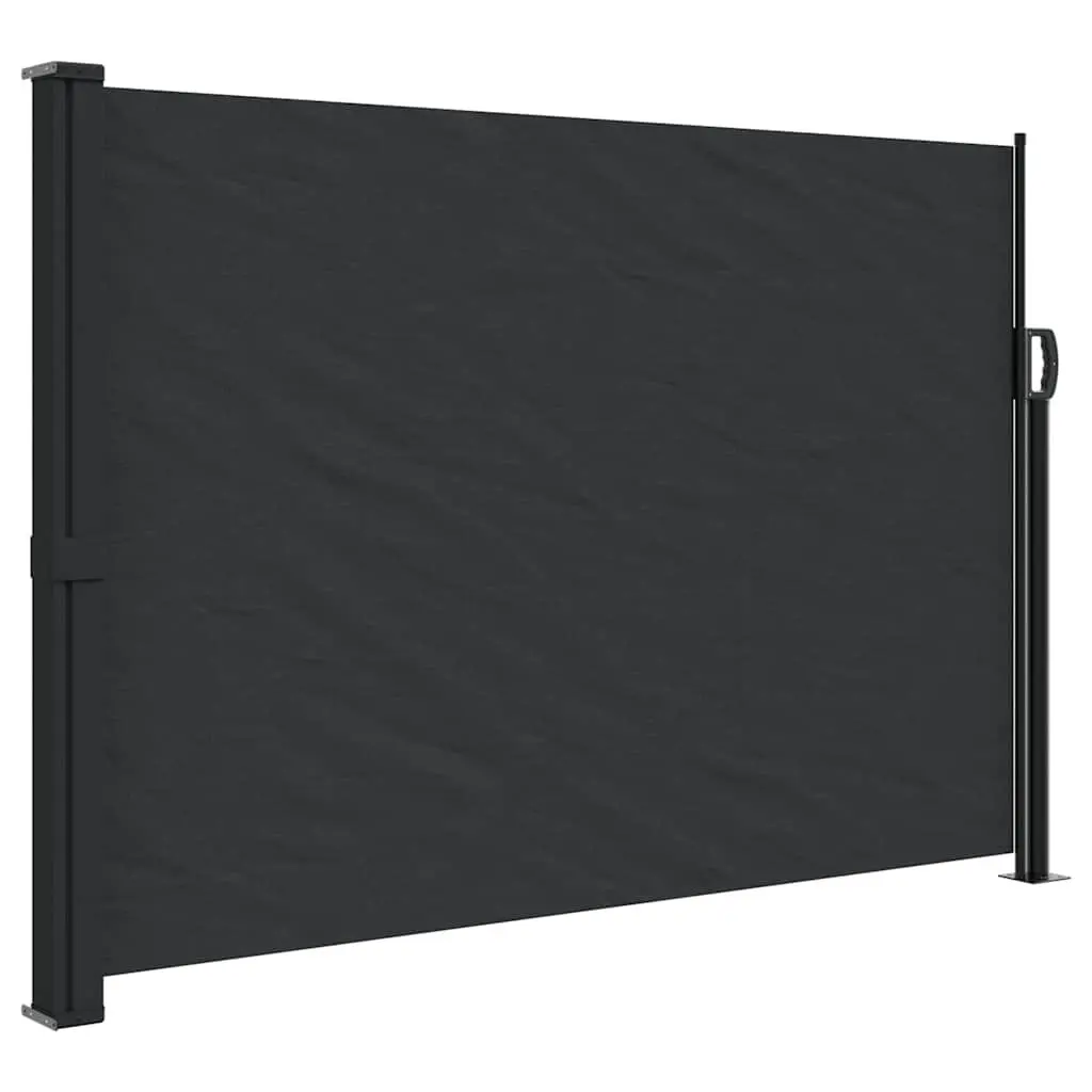 Retractable Side Awning Privacy Screen Polyester 140x500cm Black