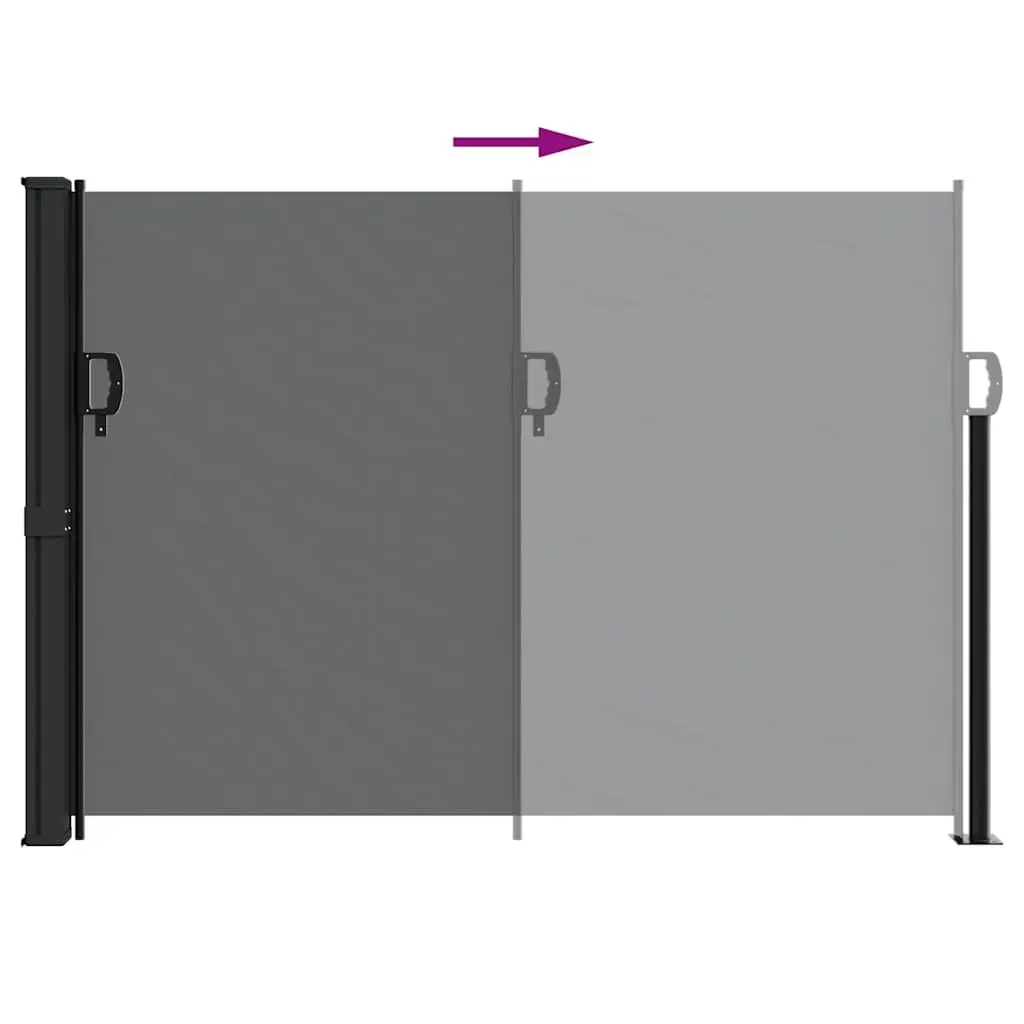 Retractable Side Awning Privacy Screen Polyester 140x500cm Black