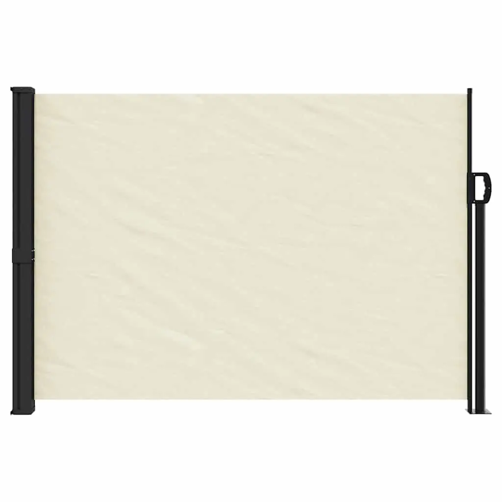 Retractable Side Awning Polyester 140x500cm Cream Outdoor Privacy Screen