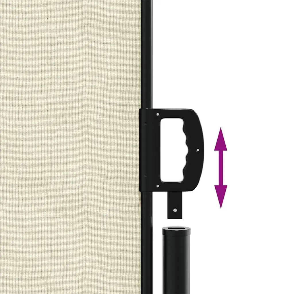 Retractable Side Awning Polyester 140x500cm Cream Outdoor Privacy Screen