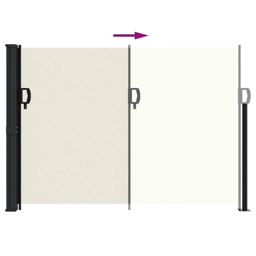 Retractable Side Awning Polyester 140x500cm Cream Outdoor Privacy Screen