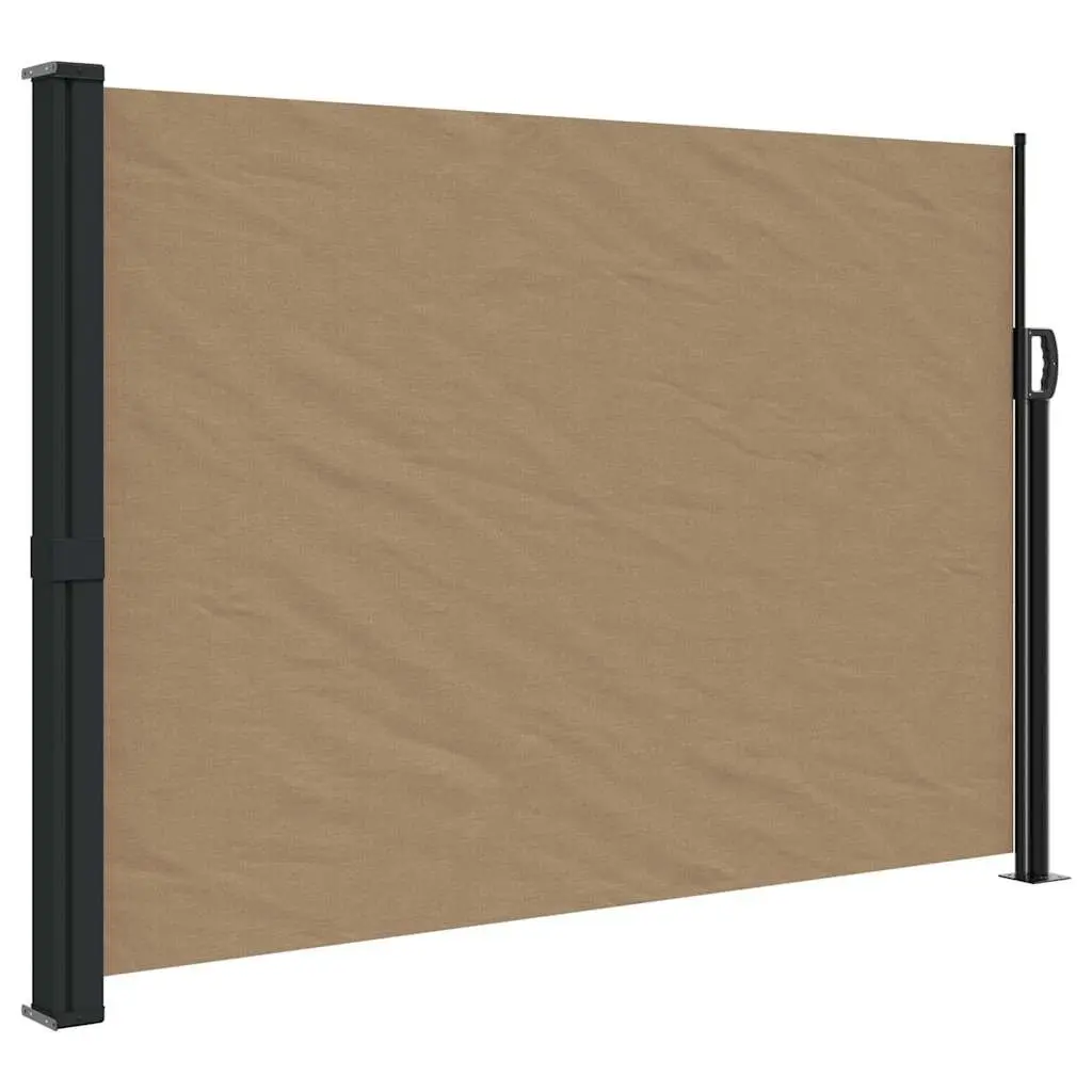 Retractable Awning Privacy Screen Taupe 140x500cm Water Resistant Fabric for Balcony Terrace Patio