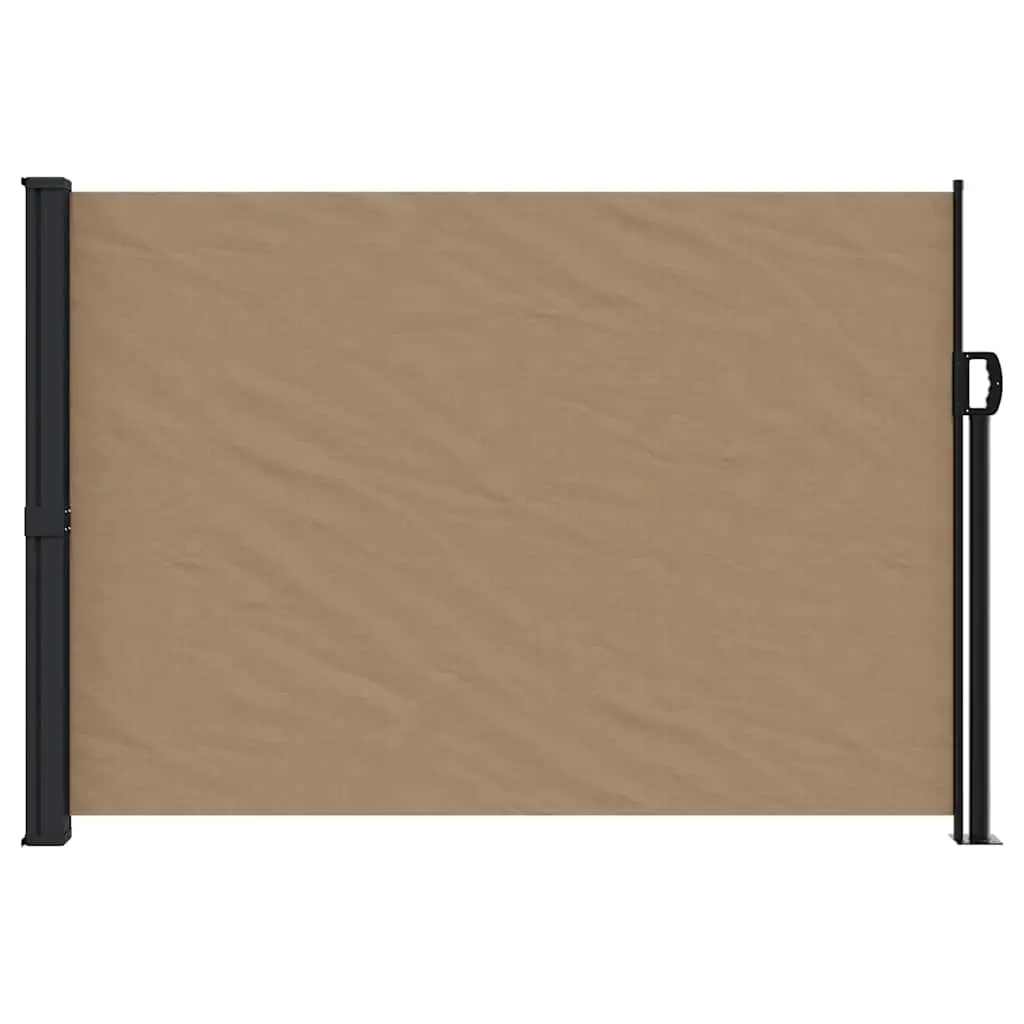 Retractable Awning Privacy Screen Taupe 140x500cm Water Resistant Fabric for Balcony Terrace Patio