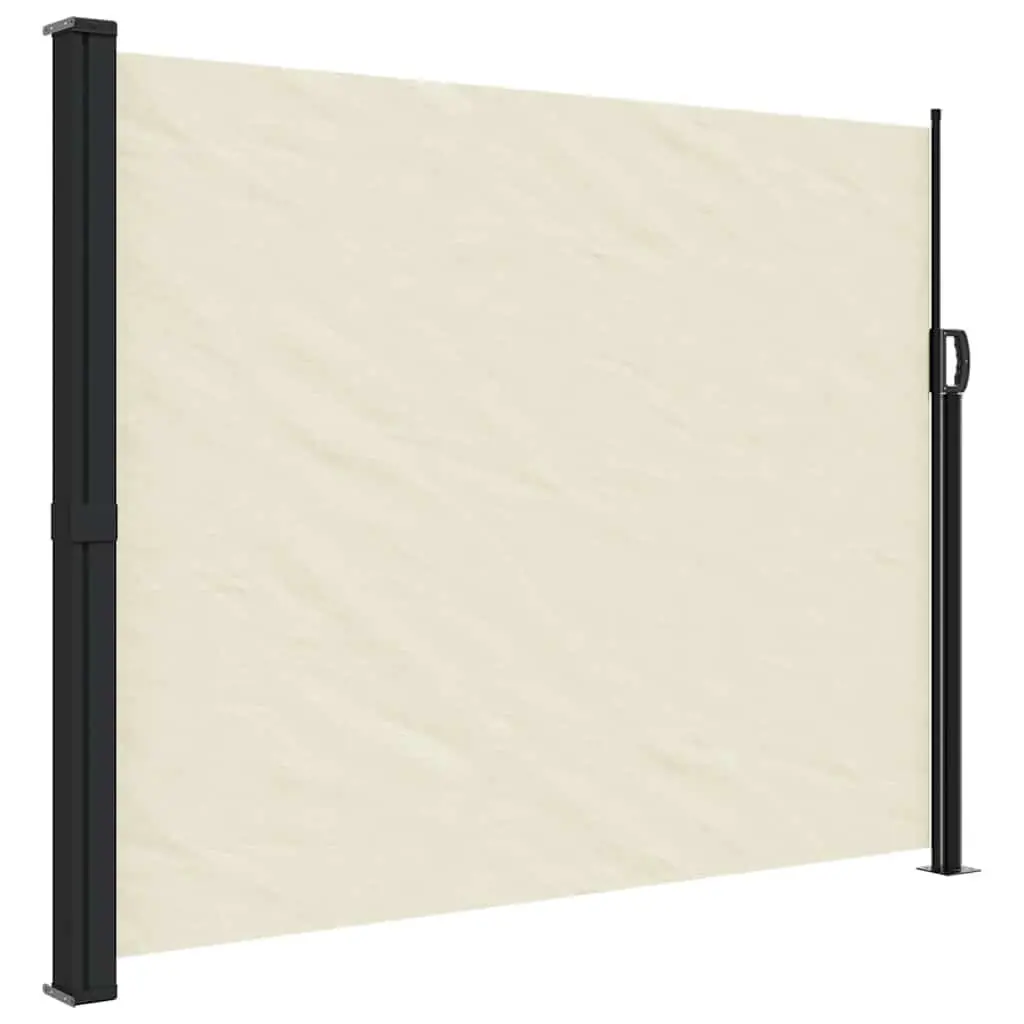 Retractable Side Awning Polyester 160x500cm Cream Outdoor Garden Privacy Screen Patio
