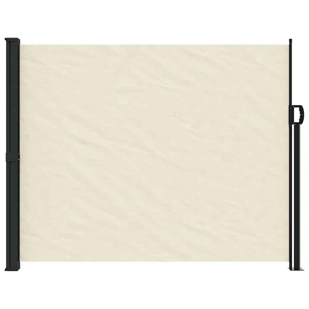 Retractable Side Awning Polyester 160x500cm Cream Outdoor Garden Privacy Screen Patio