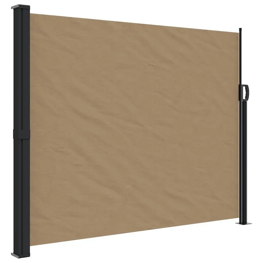 Retractable Side Awning Polyester 160x500cm Taupe Privacy Screen