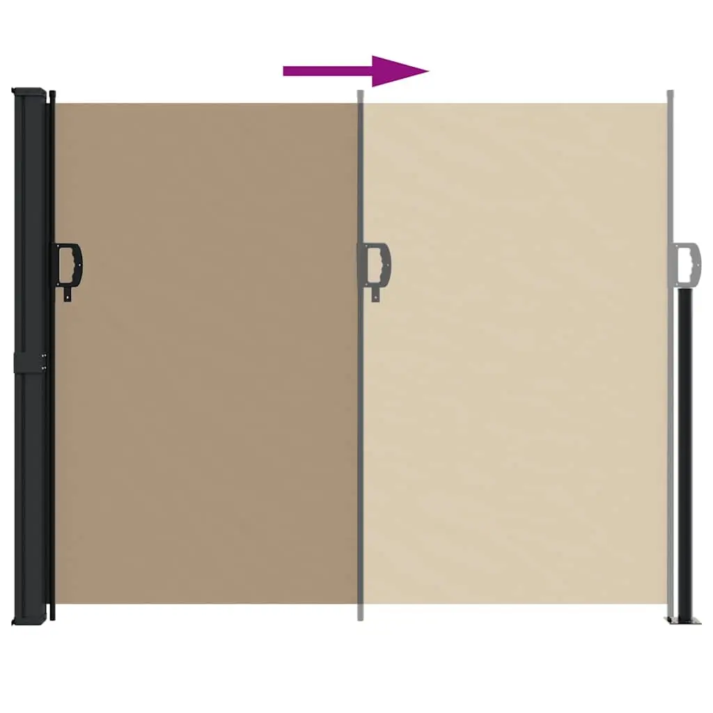 Retractable Side Awning Polyester 160x500cm Taupe Privacy Screen