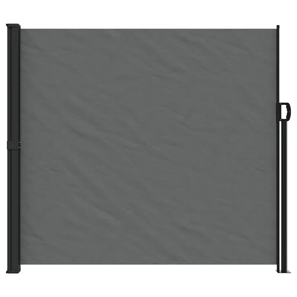 Retractable Side Awning Polyester 180x500cm Anthracite Garden Privacy Screen Patio Shade