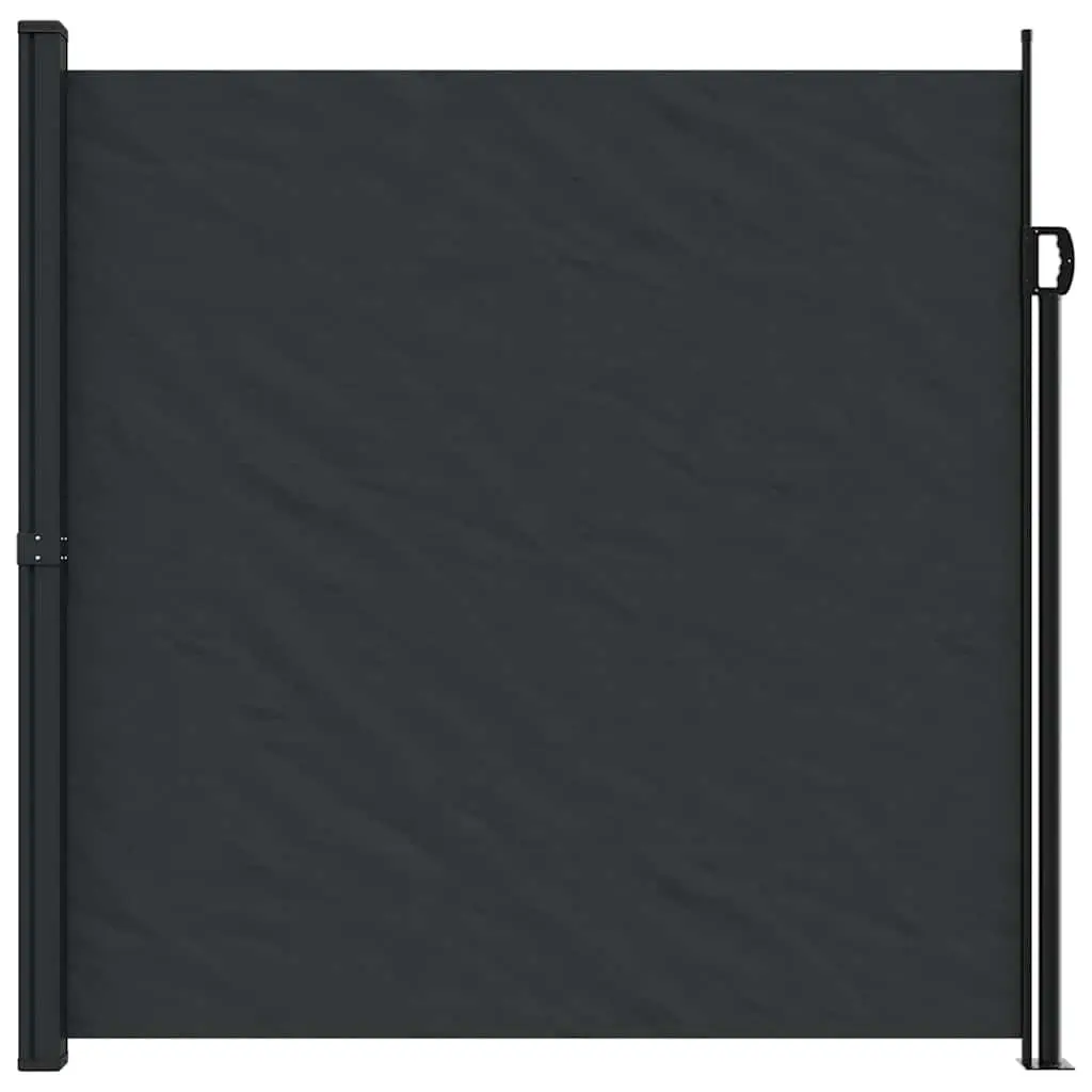 Retractable Side Awning Polyester 200x500 cm Black Garden Privacy Screen Outdoor Patio
