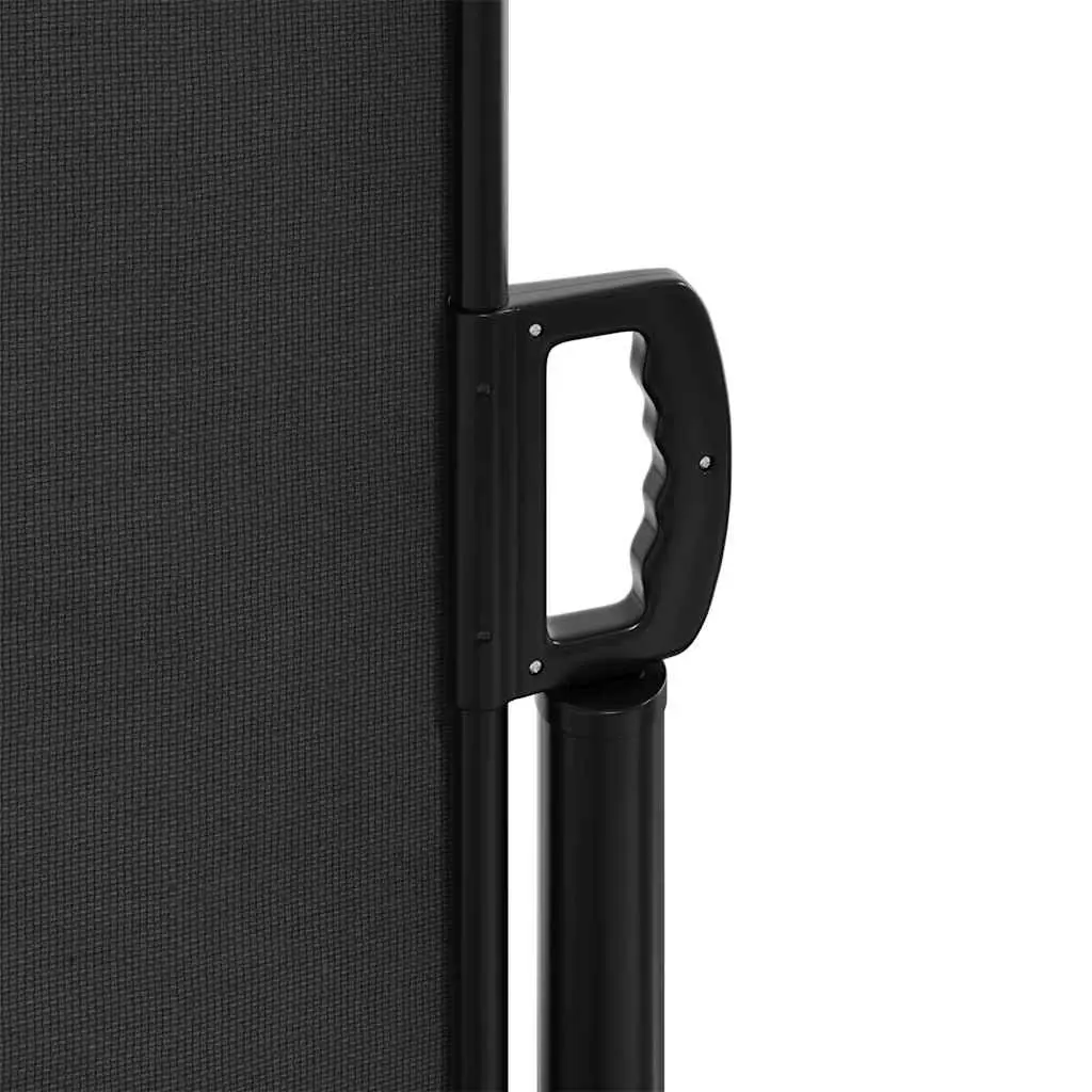 Retractable Side Awning Polyester 200x500 cm Black Garden Privacy Screen Outdoor Patio
