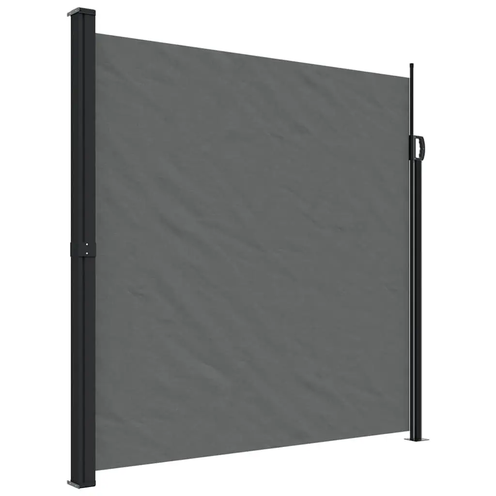 Retractable Side Awning Polyester 200x500cm Anthracite Outdoor Privacy Screen Garden Patio Balcony