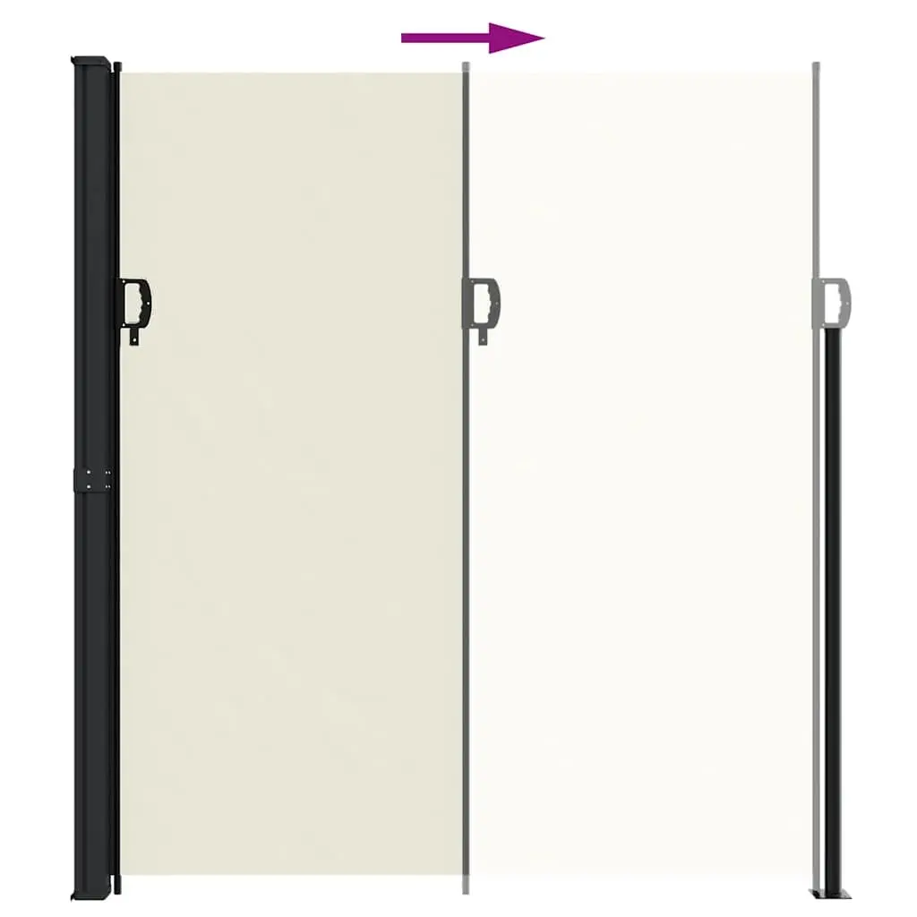 Retractable Awning Cream Outdoor Privacy Screen 220cm x 500cm Garden Patio Shade