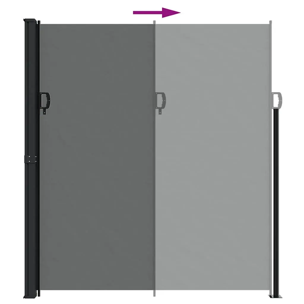 Retractable Awning Polyester Anthracite 220x500cm Outdoor Privacy Screen for Garden Patio Balcony Terrace