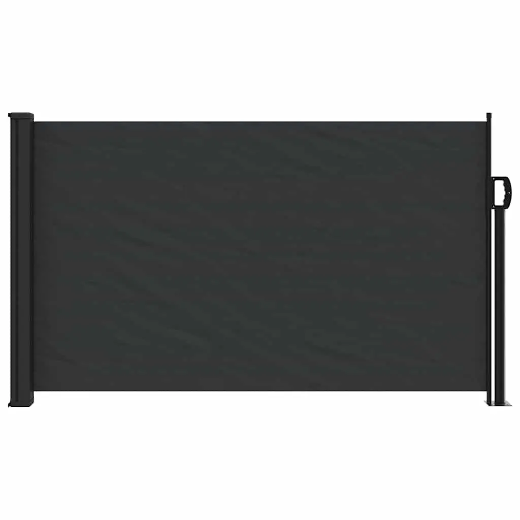 Retractable Awning Polyester 120x600cm Black Garden Privacy Screen Outdoor Shade