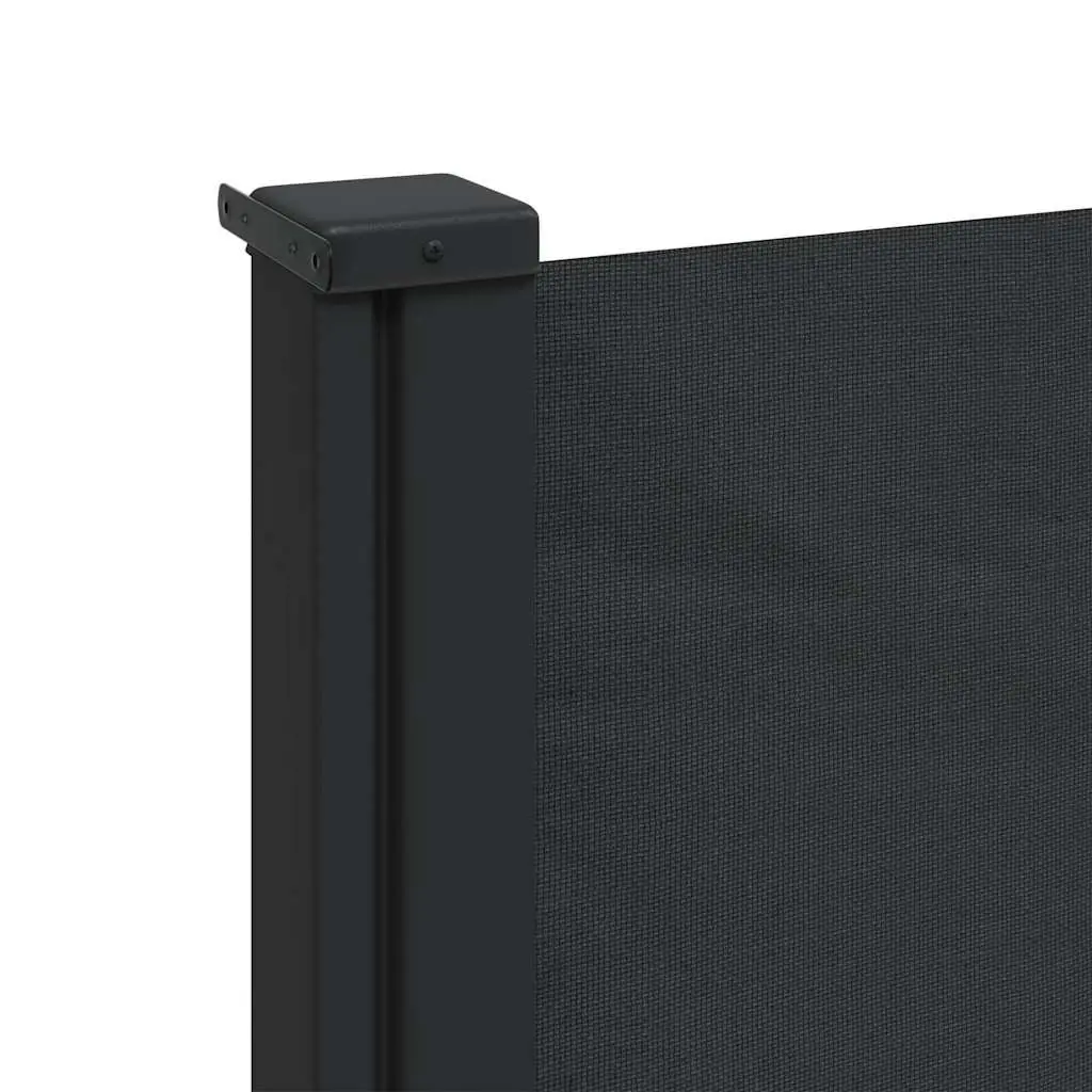 Retractable Awning Polyester 120x600cm Black Garden Privacy Screen Outdoor Shade