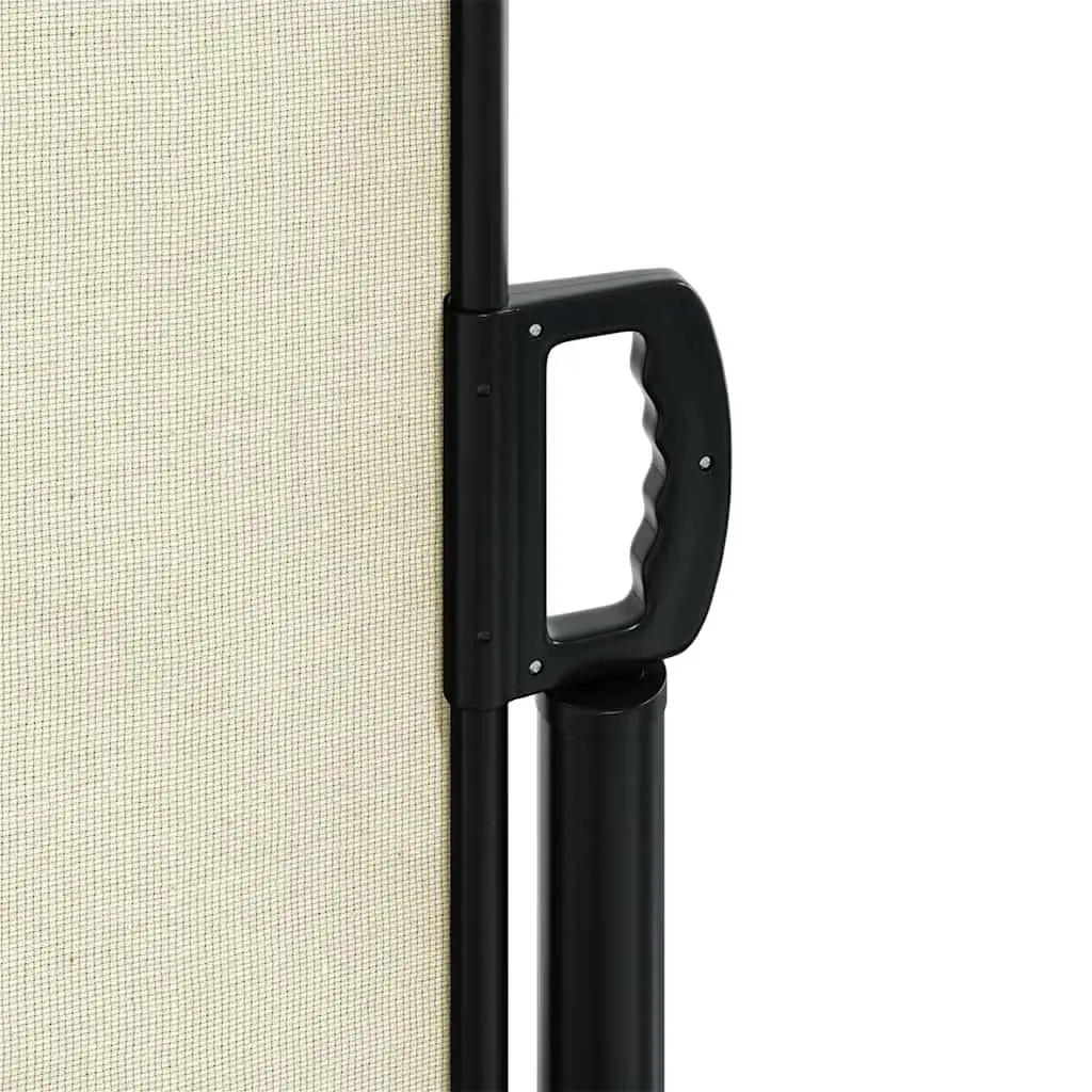 Side Awning Retractable Cream Polyester 120cm x 600cm Garden Balcony Patio Terrace Privacy