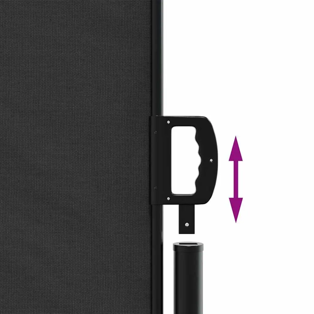 Retractable Side Awning Black 140x600 cm Outdoor Patio Balcony Privacy Screen