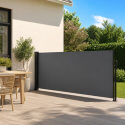 Practical Retractable Side Awning Anthracite 140x600cm