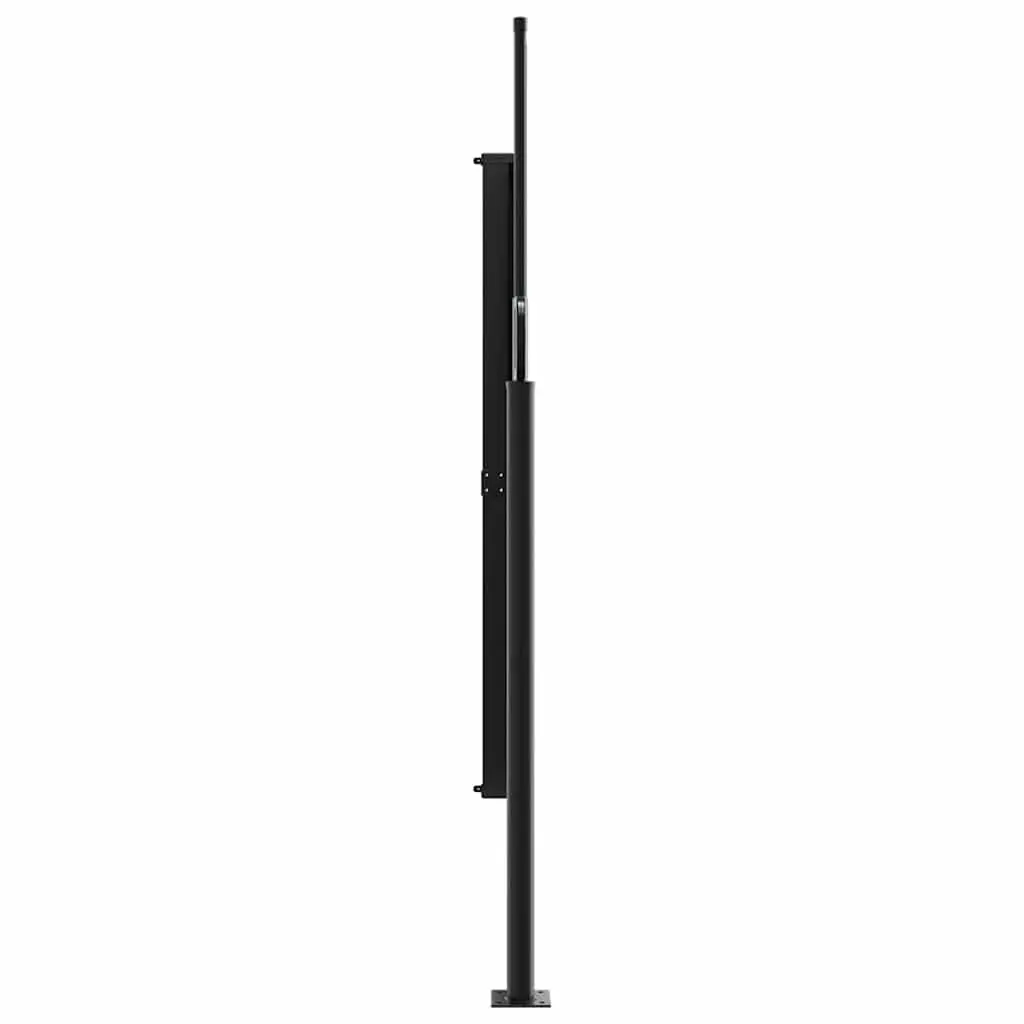 Retractable Side Awning Polyester 160x600 cm Black Outdoor Privacy Screen