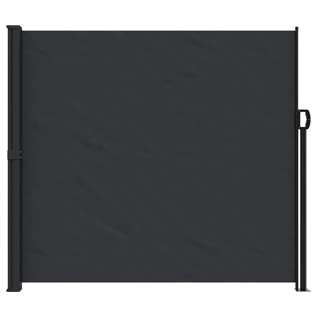 Retractable Side Awning Polyester 180x600cm Black Outdoor Garden Privacy Screen
