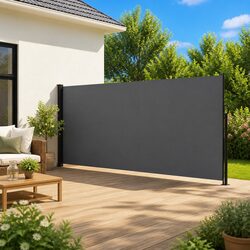 Retractable Side Awning 180x600cm Anthracite Patio Balcony Privacy Screen Garden