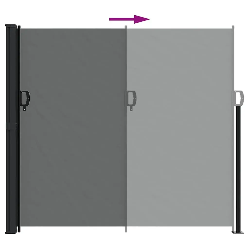 Retractable Side Awning Polyester 180x600cm Anthracite Privacy Screen