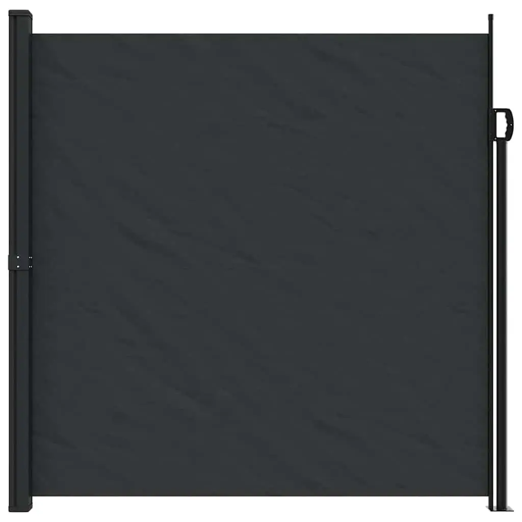 Retractable Awning Black Polyester 200x600cm Outdoor Privacy Screen for Garden Balcony Patio