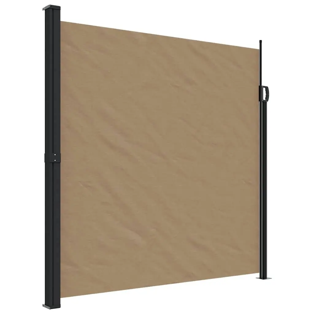 Retractable Side Awning Privacy Screen Water and UV Resistant Fabric 200 x 600 cm Taupe