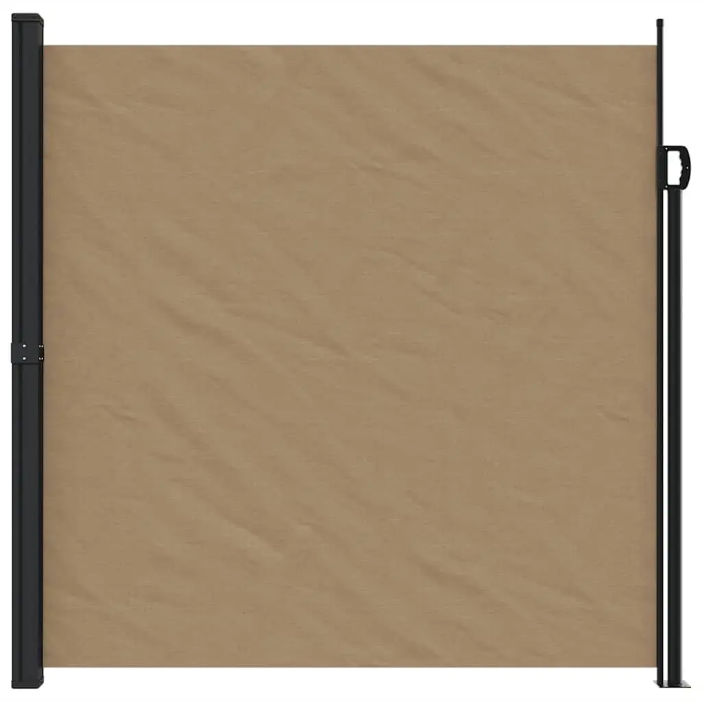 Retractable Side Awning Privacy Screen Water and UV Resistant Fabric 200 x 600 cm Taupe