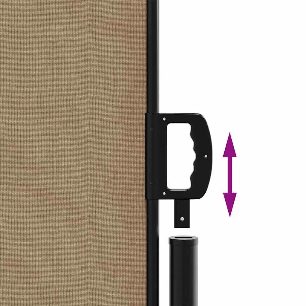 Retractable Side Awning Privacy Screen Water and UV Resistant Fabric 200 x 600 cm Taupe