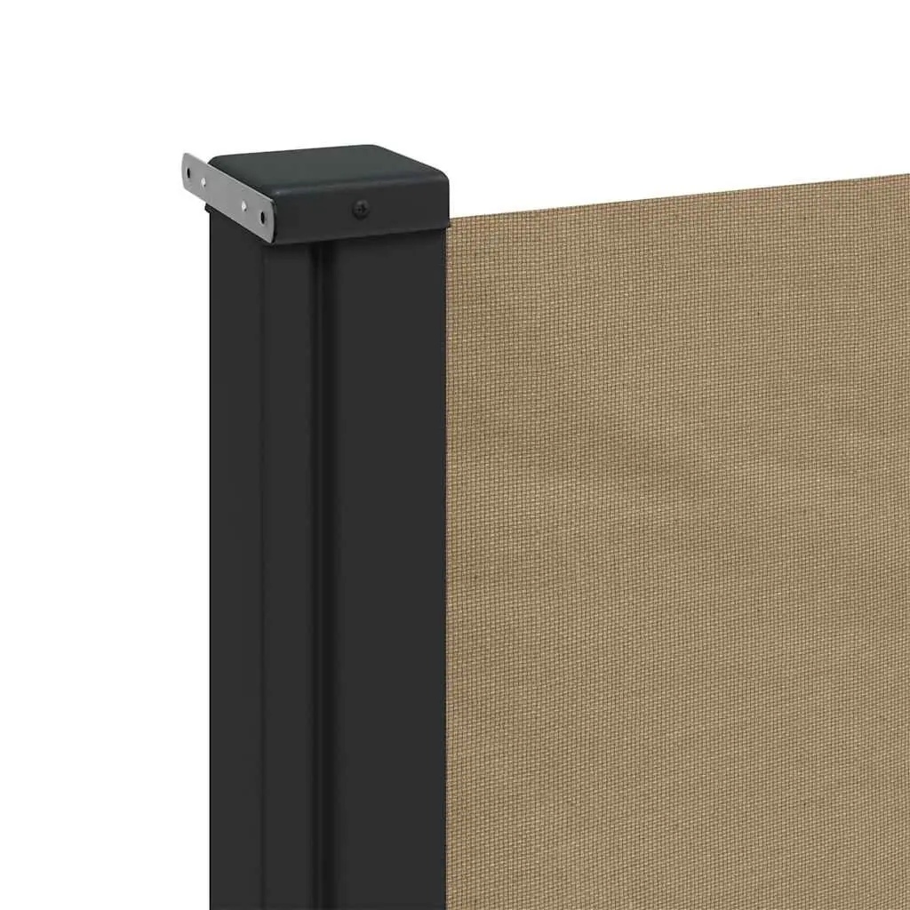 Retractable Side Awning Privacy Screen Water and UV Resistant Fabric 200 x 600 cm Taupe