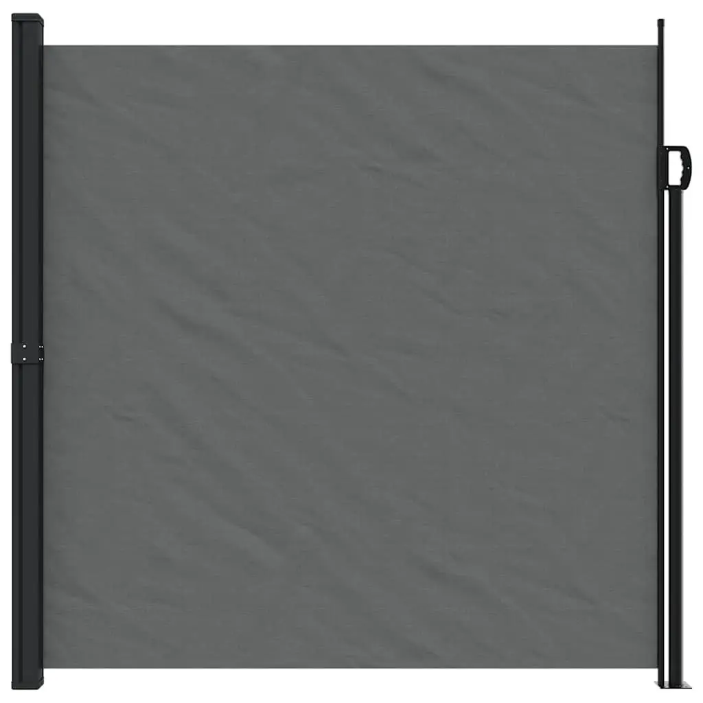 Retractable Side Awning Polyester 200x600cm Anthracite Garden Privacy Screen