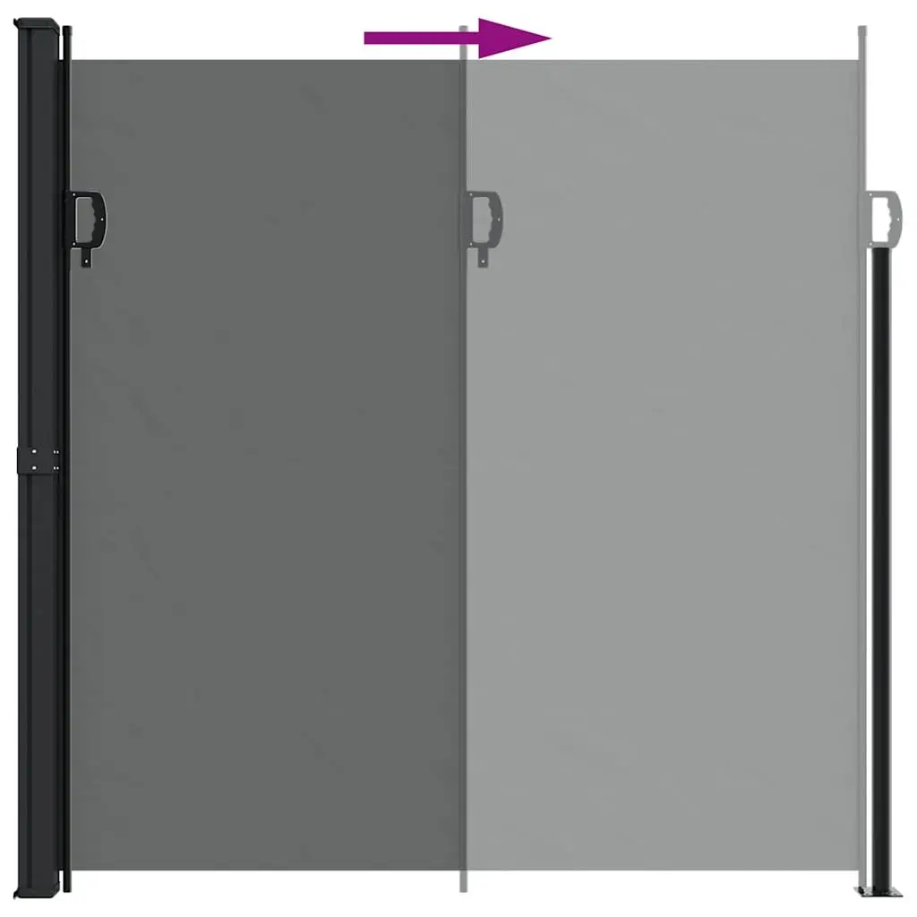 Retractable Side Awning Polyester 200x600cm Anthracite Garden Privacy Screen