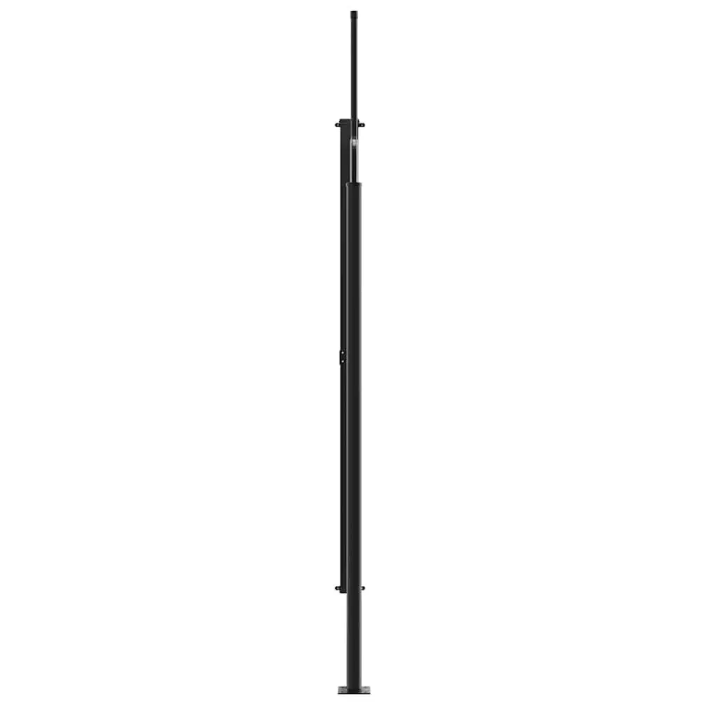 Retractable Side Awning Polyester 220x600cm Black Garden Privacy Screen Patio Balcony Shade