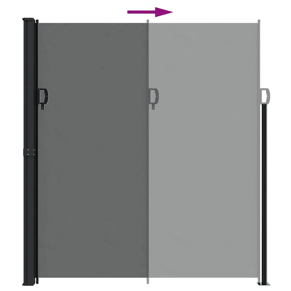 Retractable Awning Screen Anthracite 220x600cm Outdoor Privacy Fabric for Garden Patio Balcony