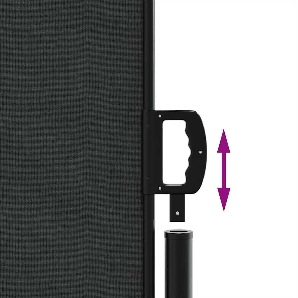 Retractable Side Awning Polyester 140x1000 cm Black Garden Privacy Screen