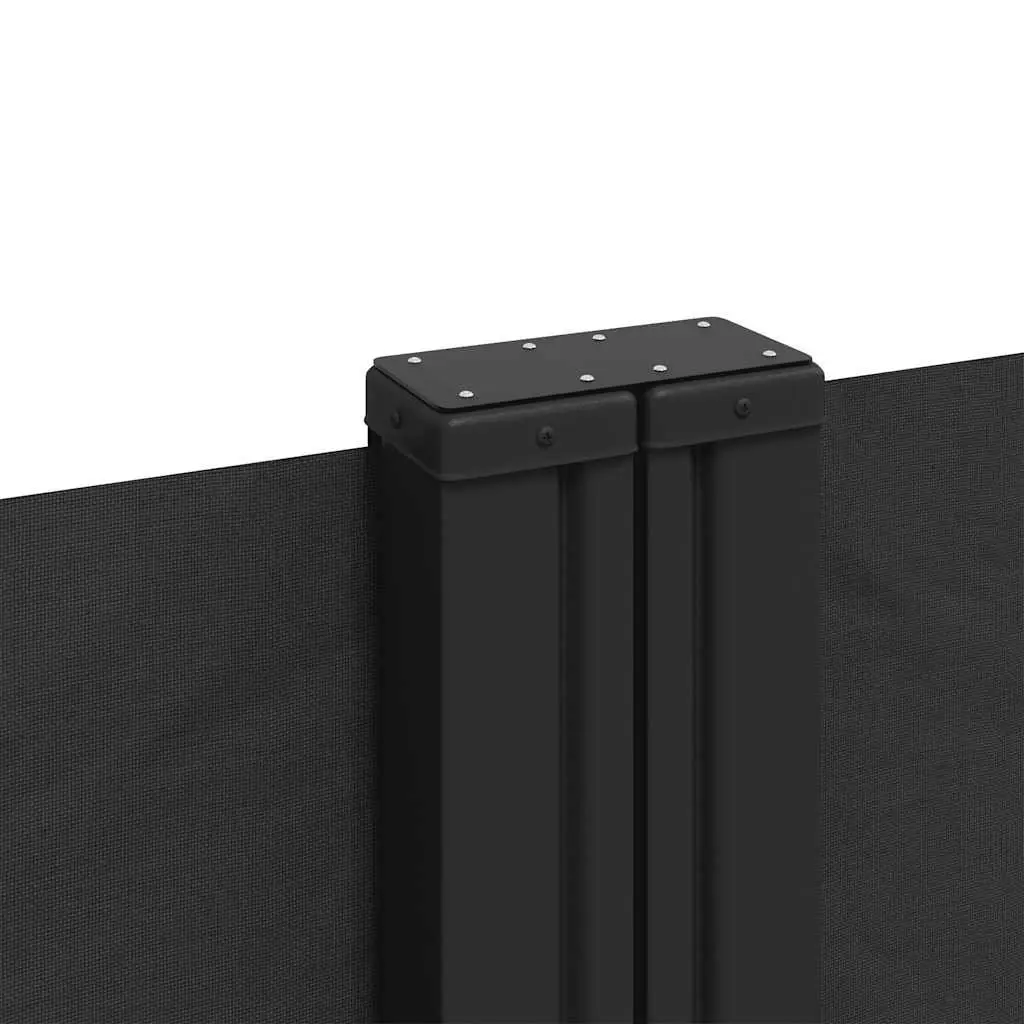 Retractable Side Awning Polyester 140x1000 cm Black Garden Privacy Screen