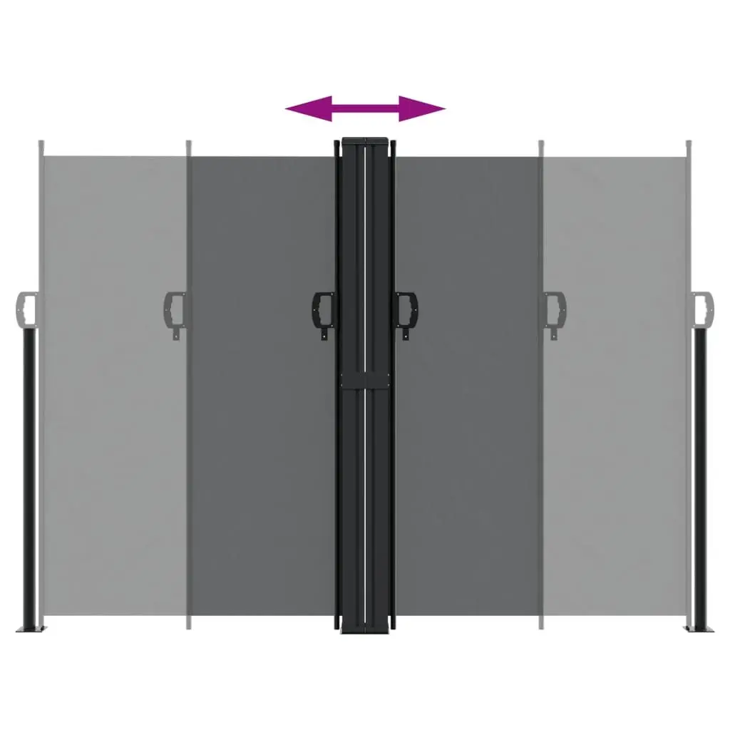 Retractable Awning Black 180x1000cm Privacy Screen Outdoor Garden Patio Terrace