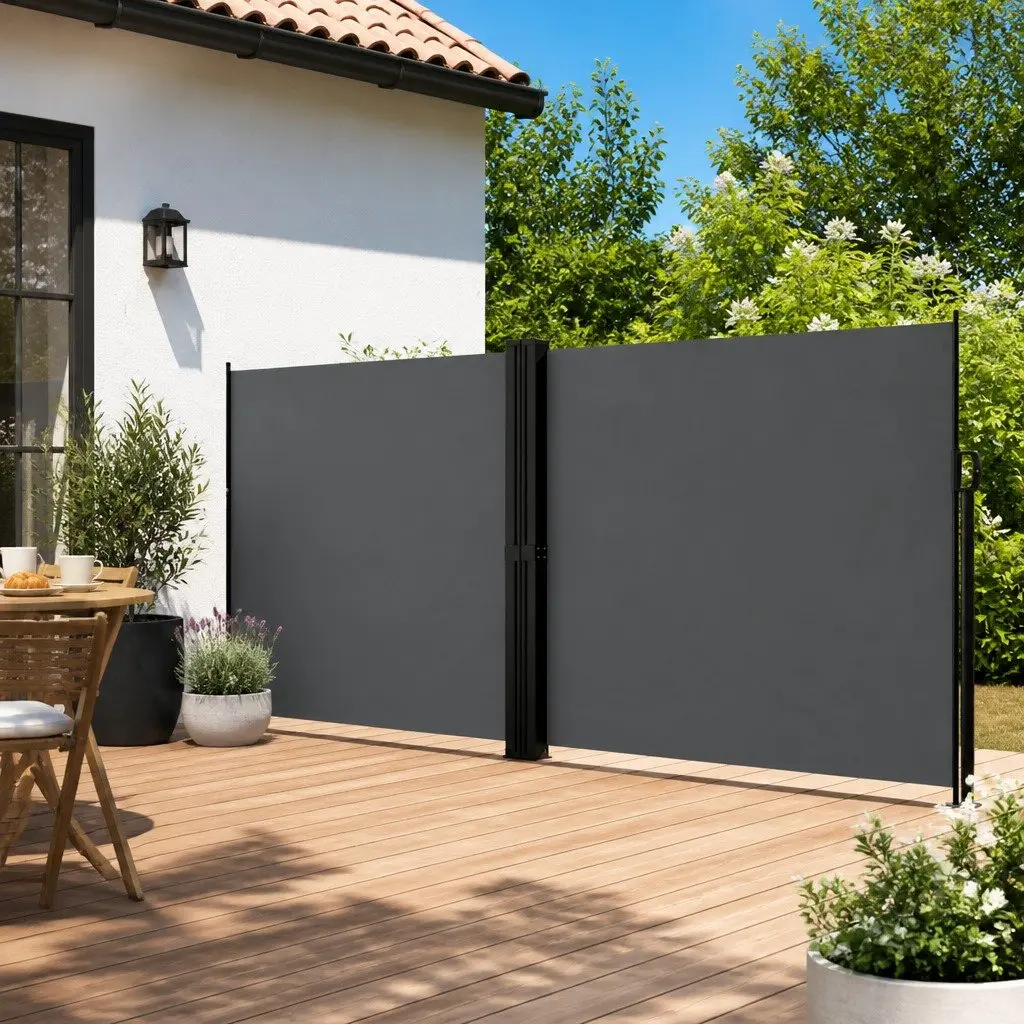 Retractable Awning Privacy Screen Anthracite Outdoor Garden 180x1000cm Balcony Terrace Patio
