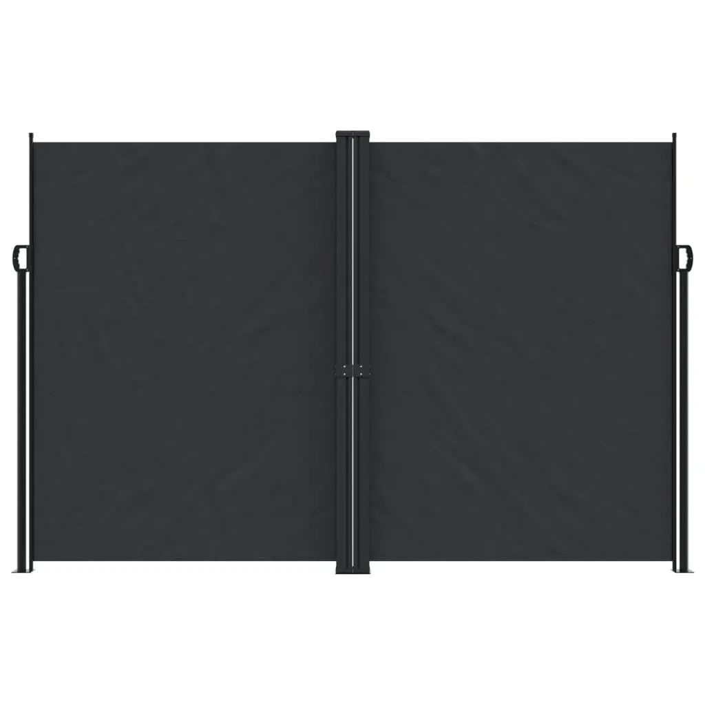Retractable Side Awning Water and UV Resistant Polyester 220 x 1000 cm Black
